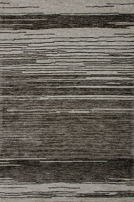 Leela Grey Modern Brushstroke Patterned Rug