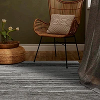 Leela Grey Modern Brushstroke Patterned Rug