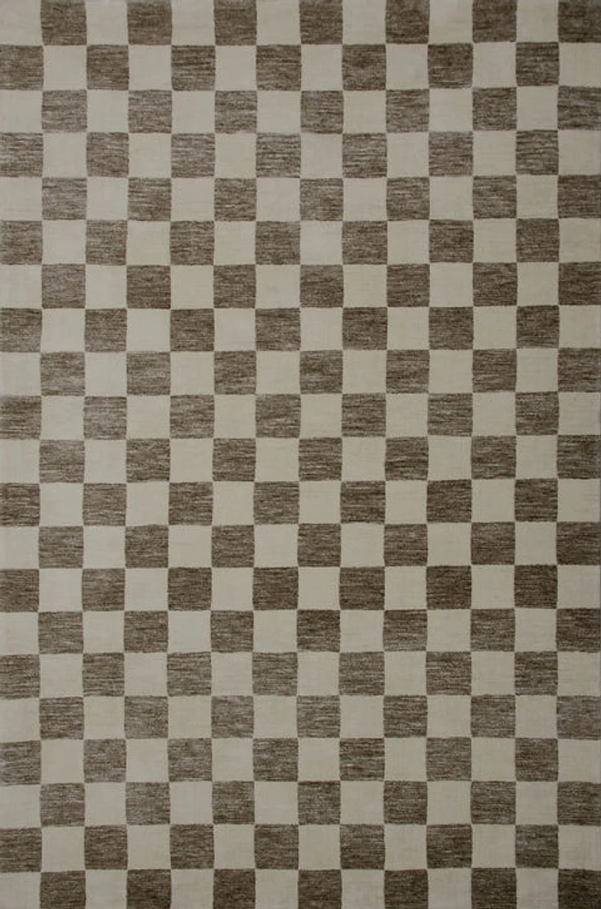Leela Ivory Textured Wave Design Area Rug