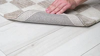 Leela Ivory Textured Wave Design Area Rug