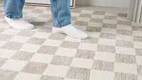 Leela Ivory Textured Wave Design Area Rug