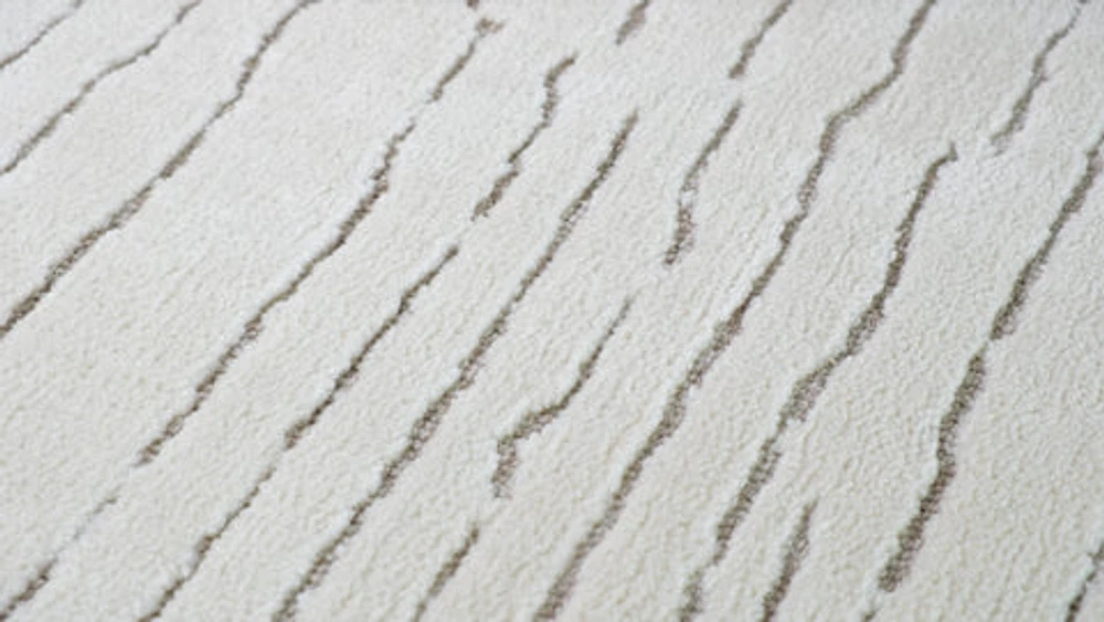Leela Ivory Linear Modern Area Rug