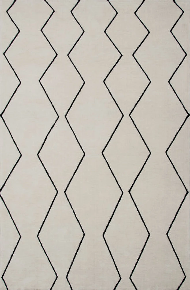Ivory Leela Minimalist Brushstroke Area Rug