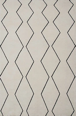 Ivory Leela Minimalist Brushstroke Area Rug