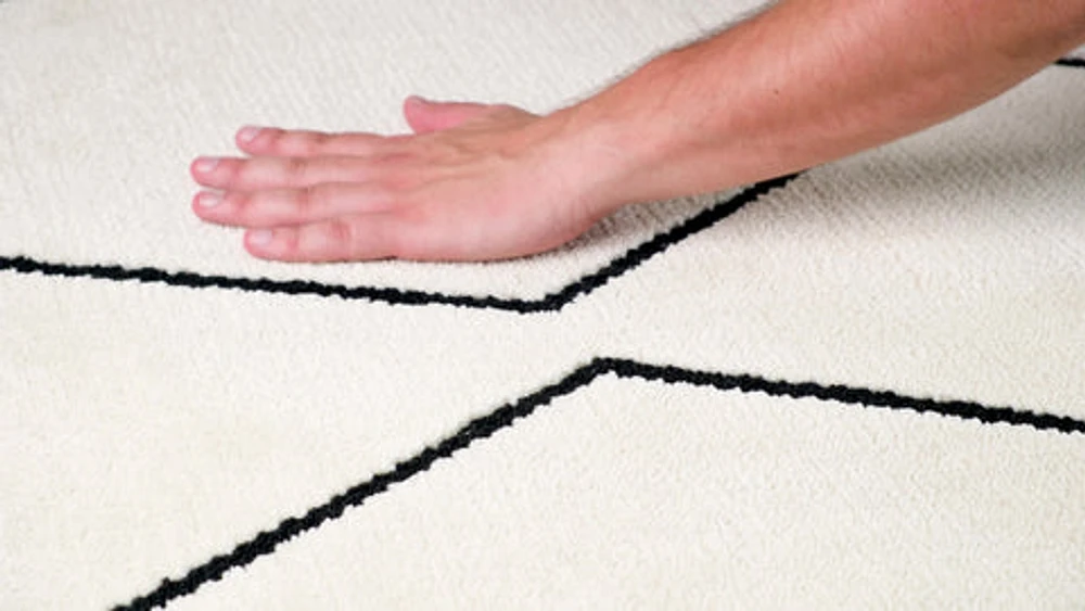 Ivory Leela Minimalist Brushstroke Area Rug