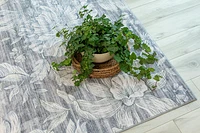 Lily Grey Faded Medallion Area Rug