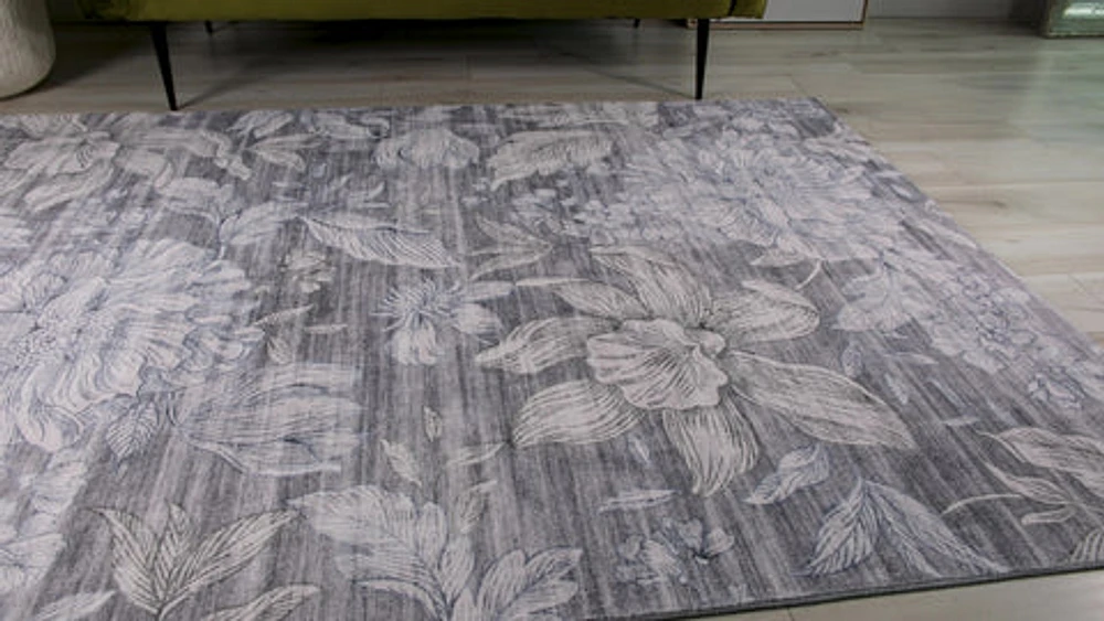 Lily Grey Faded Medallion Area Rug