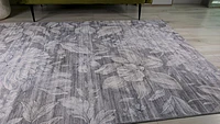 Lily Grey Faded Medallion Area Rug