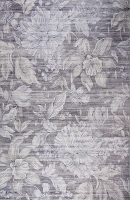 Lily Grey Faded Medallion Area Rug