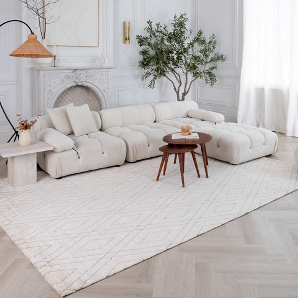 Milano Beige Modern Abstract Area Rug