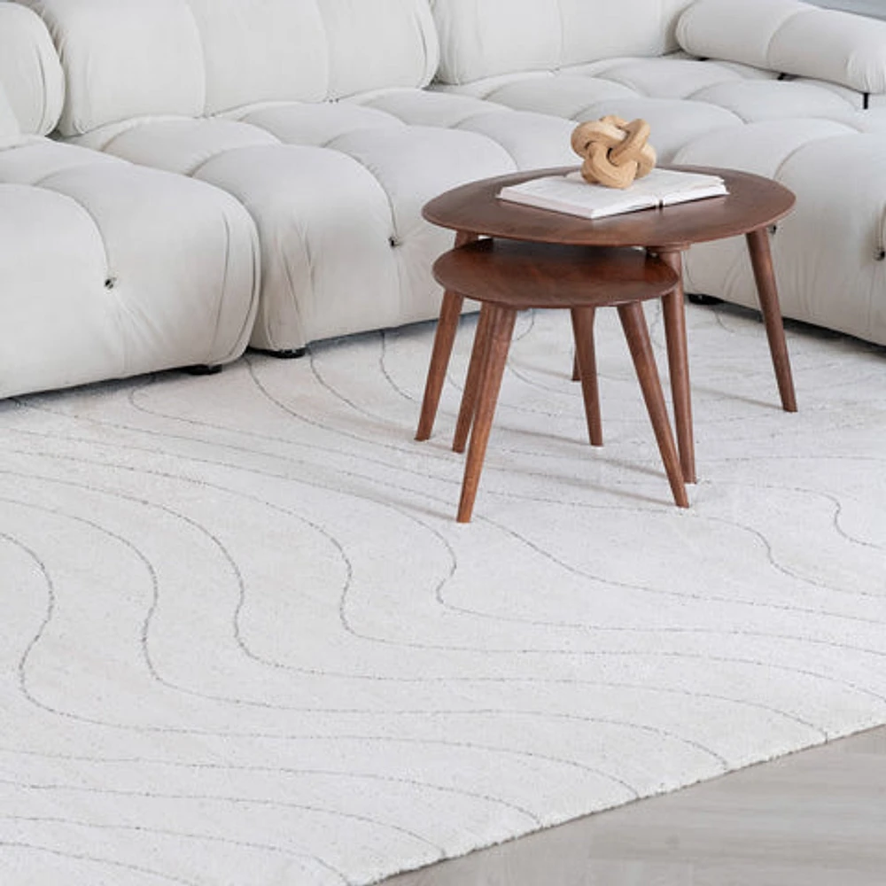 Milano Beige Wavy Line Rug – 5x8