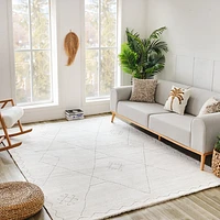 Milano Beige Modern Distressed Area Rug
