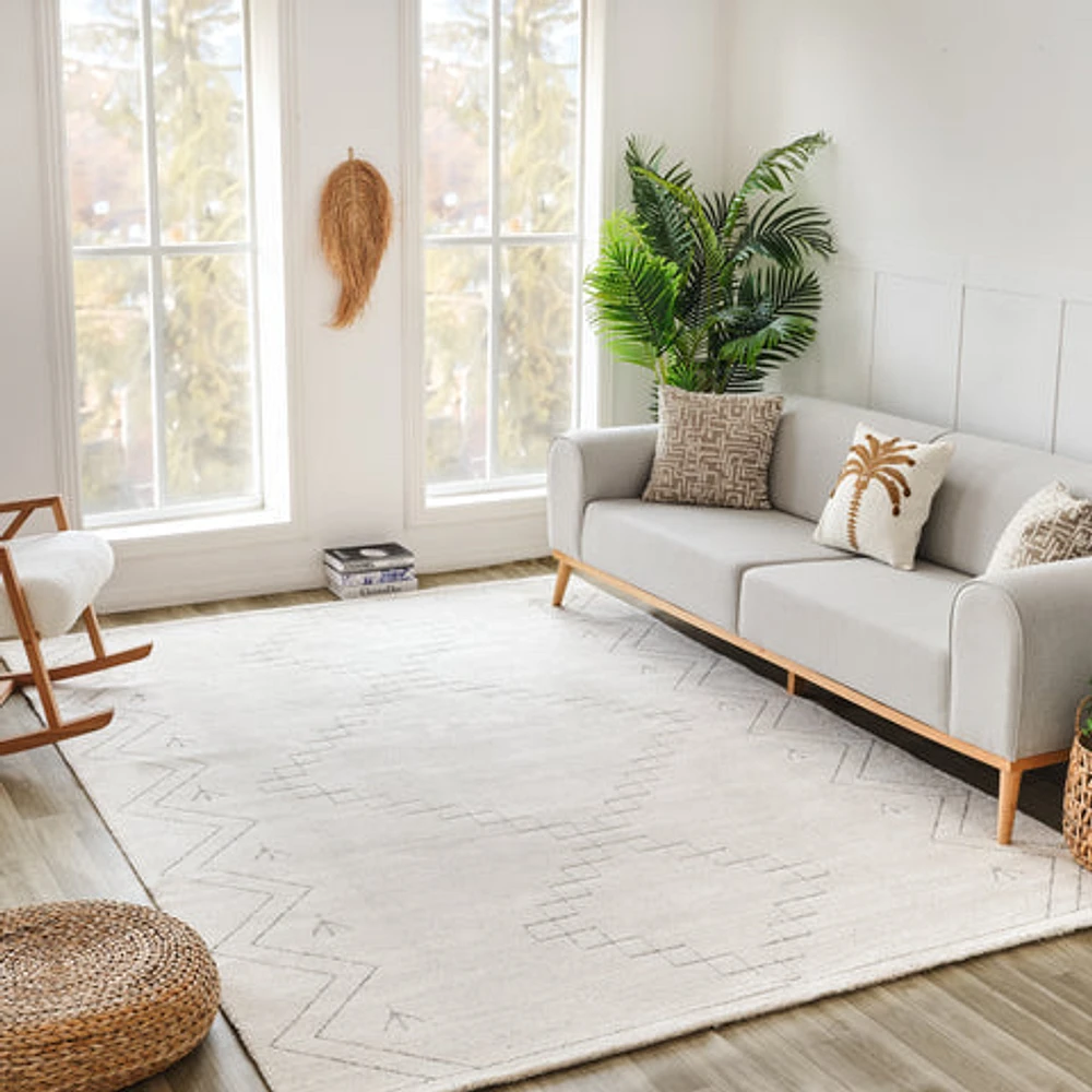 Milano Beige Textured Abstract Area Rug