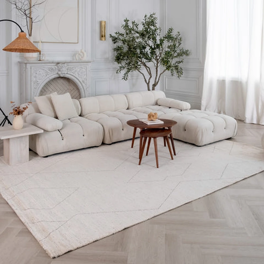Milano Beige Faded Abstract Area Rug