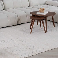 Milano Beige Modern Chevron Rug – 5x8