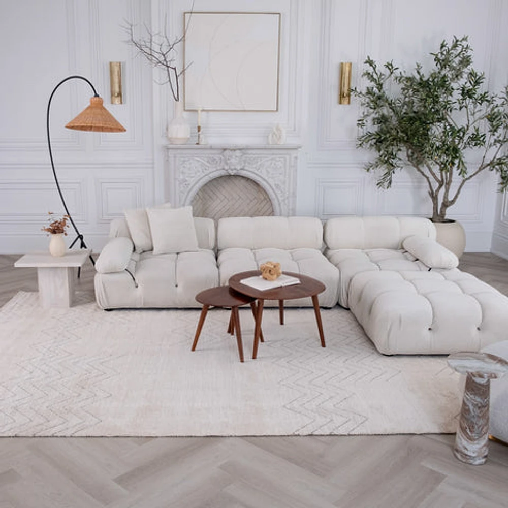 Milano Beige Modern Chevron Rug – 5x8