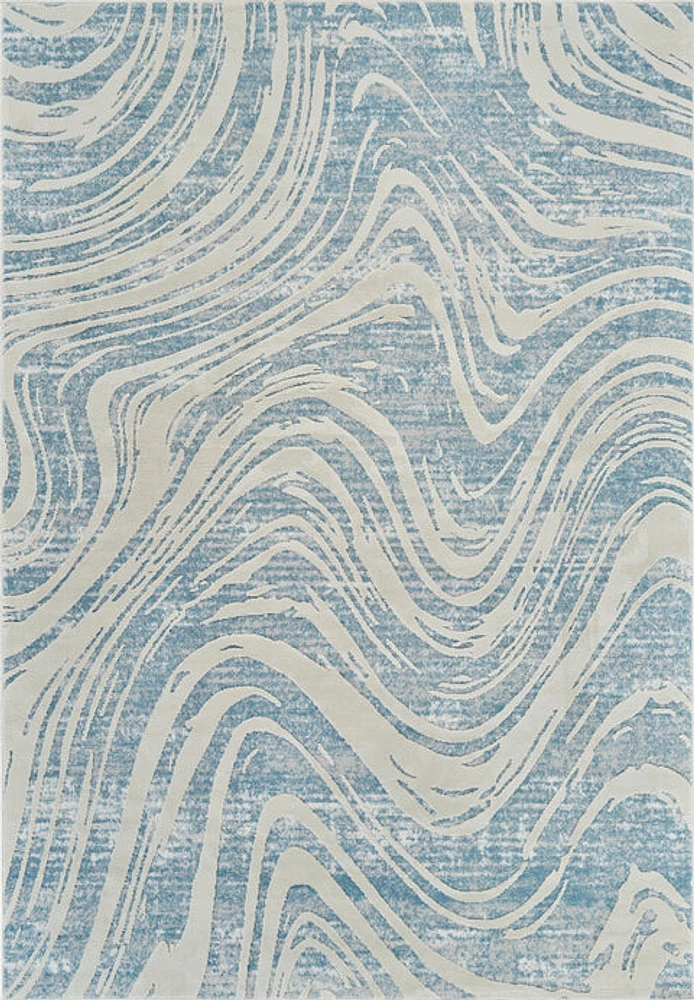 Nairobi Blue Contemporary Geometric Area Rug