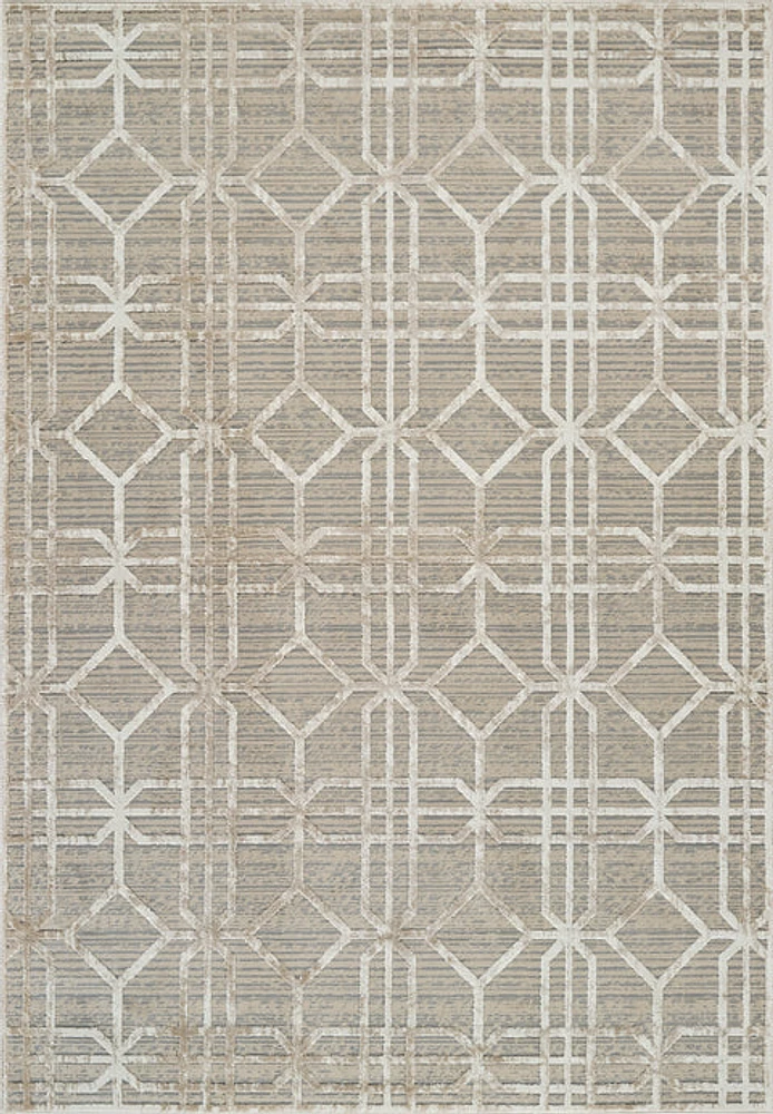Nairobi Beige Abstract Lined Modern Rug