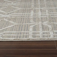 Nairobi Beige Abstract Lined Modern Rug