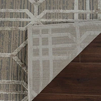 Nairobi Beige Abstract Lined Modern Rug
