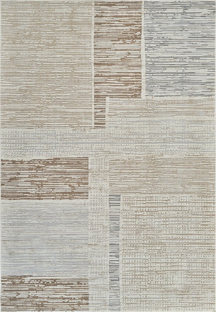 Nairobi Beige Geometric Abstract Rug – 5x8