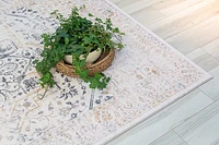 Prismatic Cream Contemporary Lines Area Rug