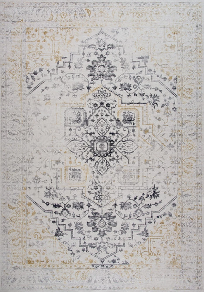 Prismatic Cream Contemporary Lines Area Rug