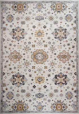 Prismatic Cream Modern Abstract Area Rug