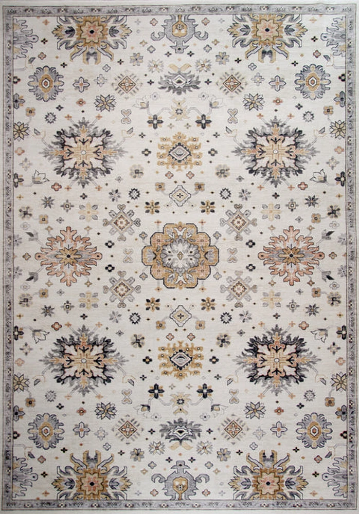 Prismatic Cream Modern Abstract Area Rug