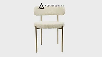 Ronda Boucle Fabric Dining Chair Brushed Brass