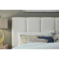 Gardenia Wood Frame Upholstered Platform Bed Cotton and Chai
