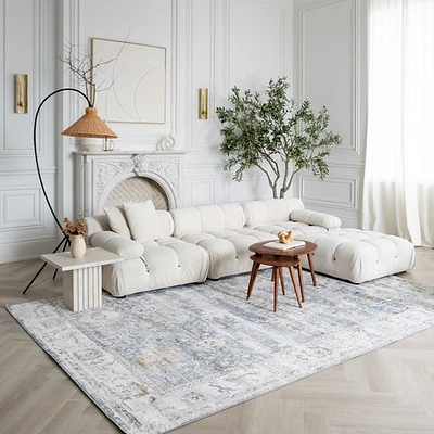 Rio Grey Blue Modern Abstract Area Rug