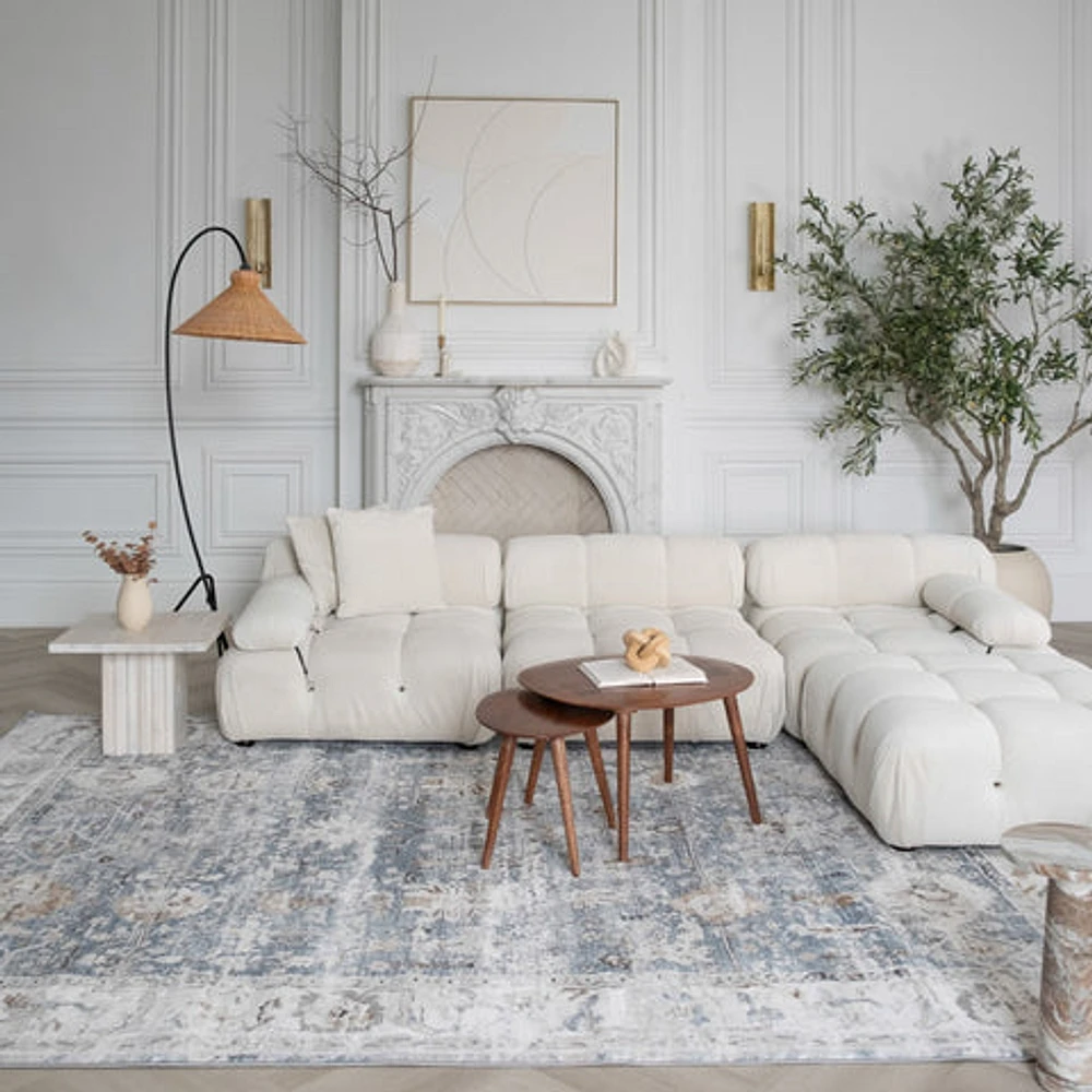 Rio Grey Blue Modern Abstract Area Rug