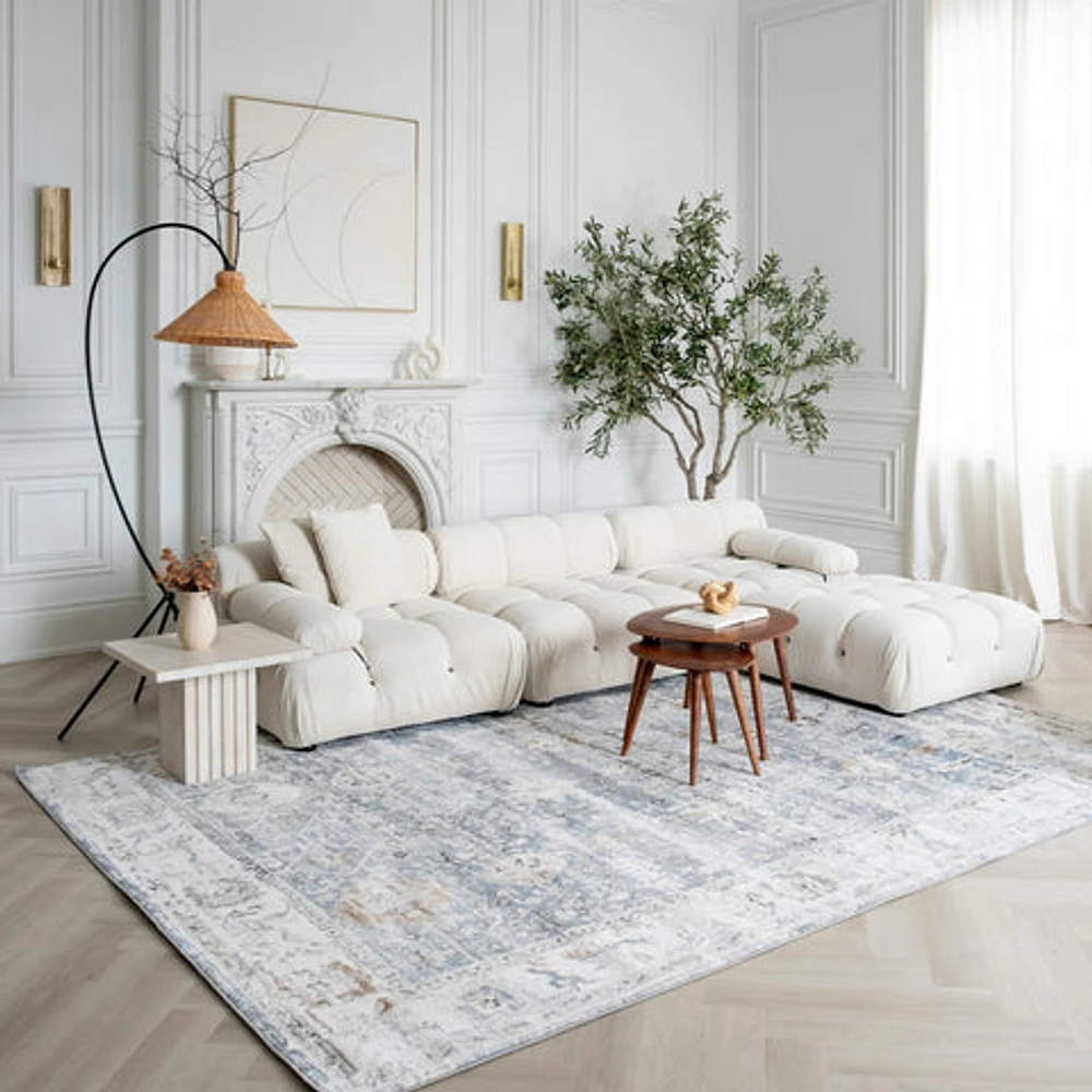 Rio Grey Blue Modern Abstract Area Rug