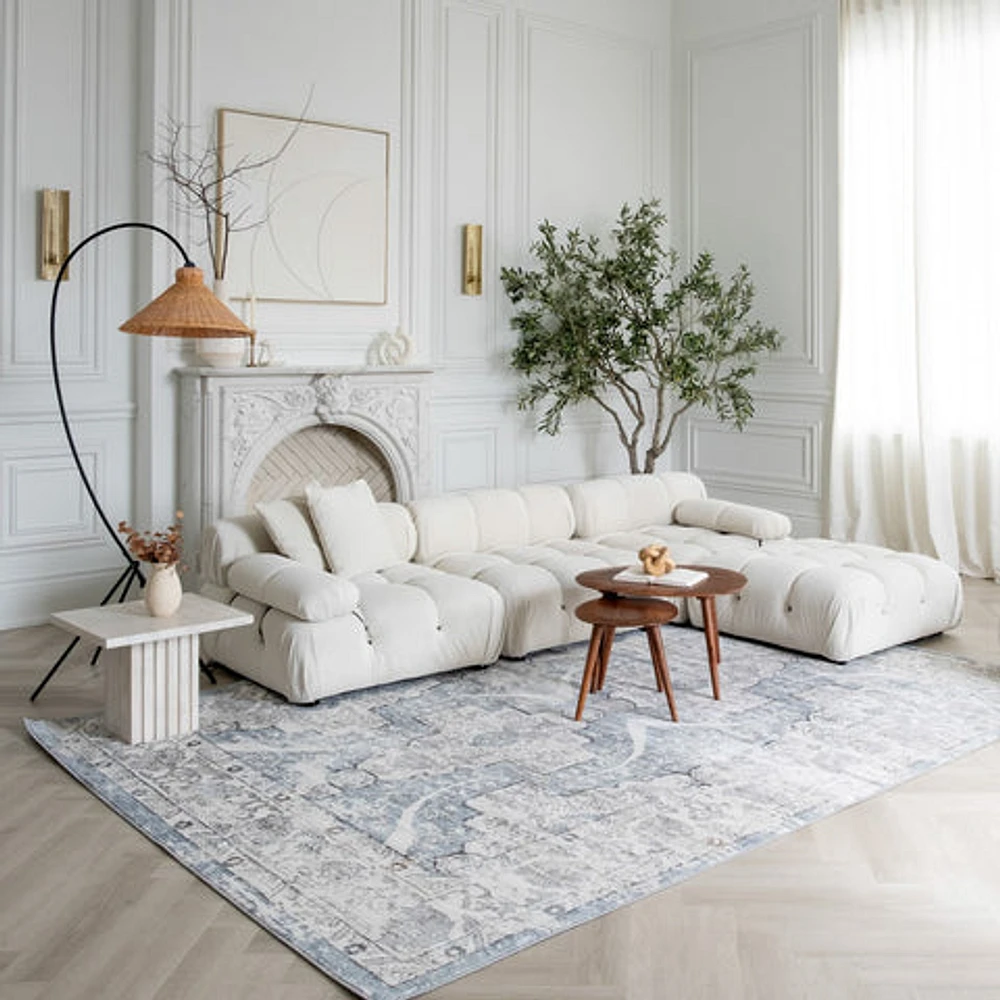 Rio Grey Linear Modern Area Rug