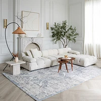 Rio Grey Linear Modern Area Rug