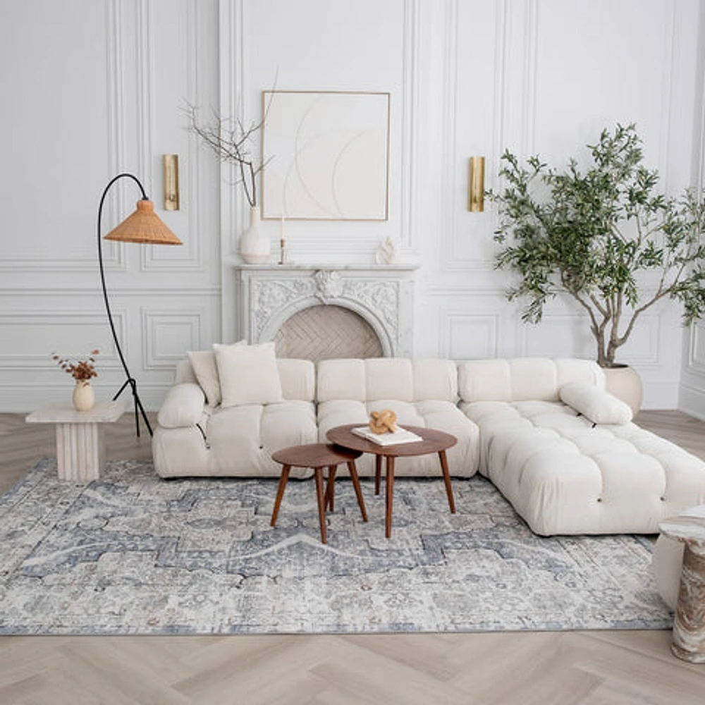 Rio Grey Linear Modern Area Rug