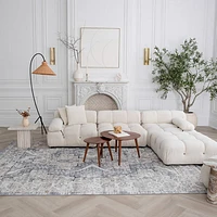 Rio Grey Linear Modern Area Rug