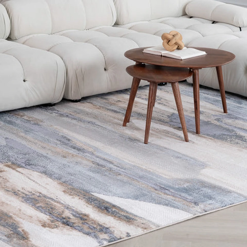 Rio Blue Geometric Modern Area Rug