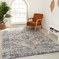 Rio Minimalist Beige Striped Area Rug