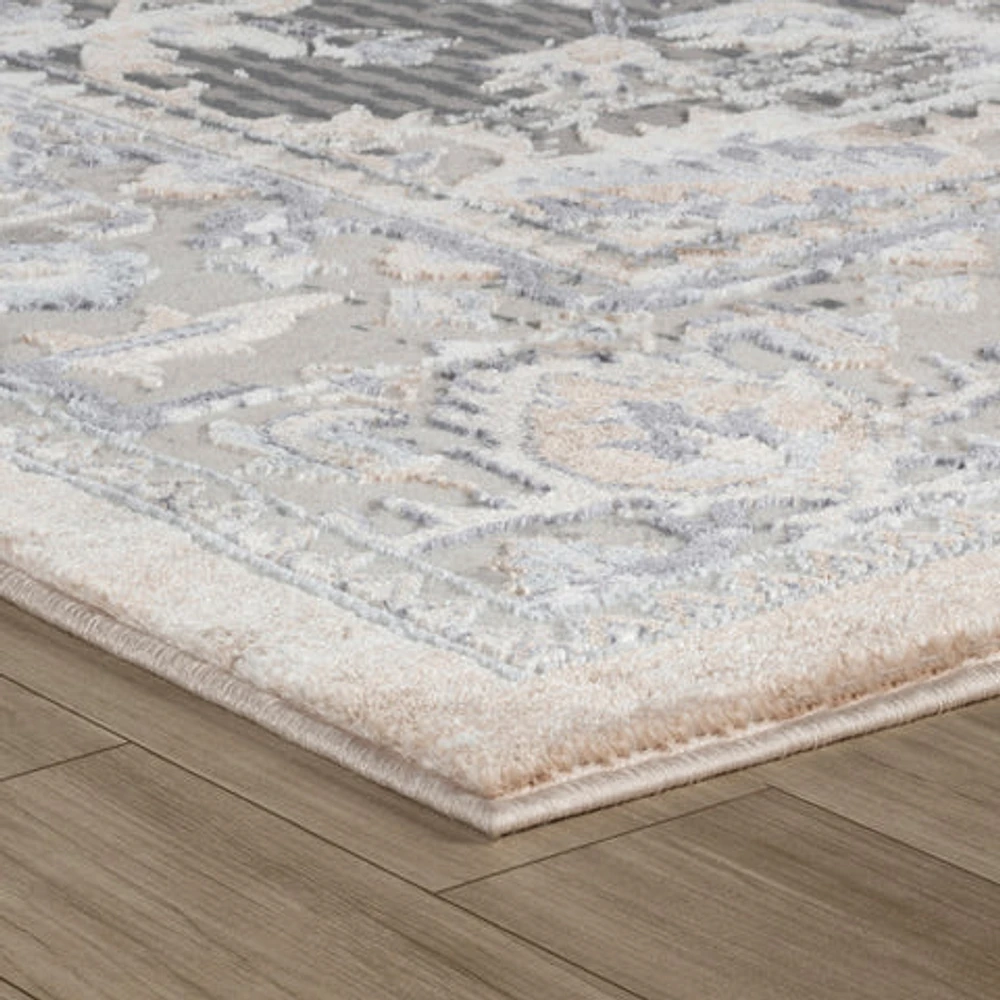 Rio Minimalist Beige Striped Area Rug