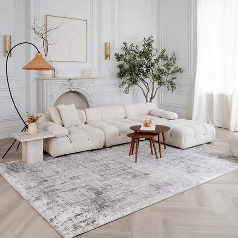 Rio Contemporary Grey Lattice Area Rug