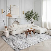 Rio Geometric Grey Modern Area Rug