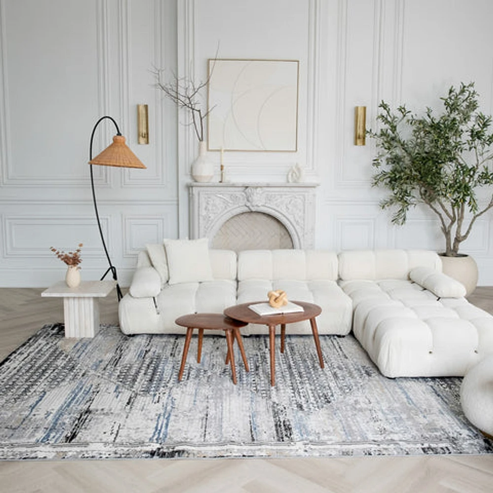 Rio Geometric Grey Modern Area Rug