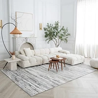 Rio Grey Abstract Lines Area Rug