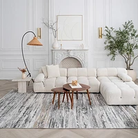 Rio Grey Abstract Lines Area Rug