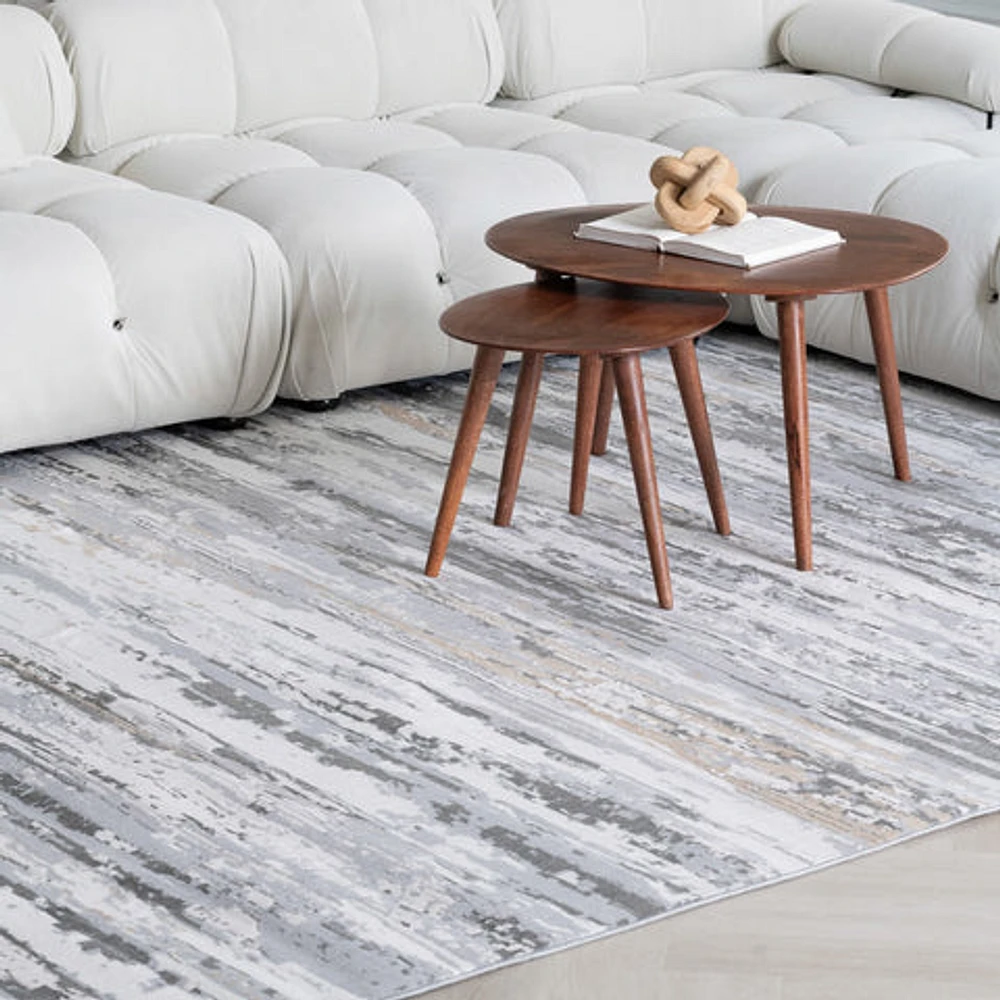 Rio Grey Abstract Lines Area Rug