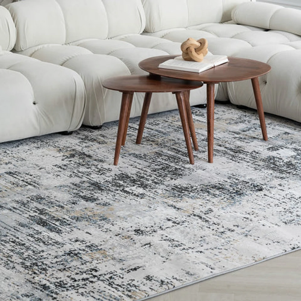Rio White Modern Abstract Area Rug