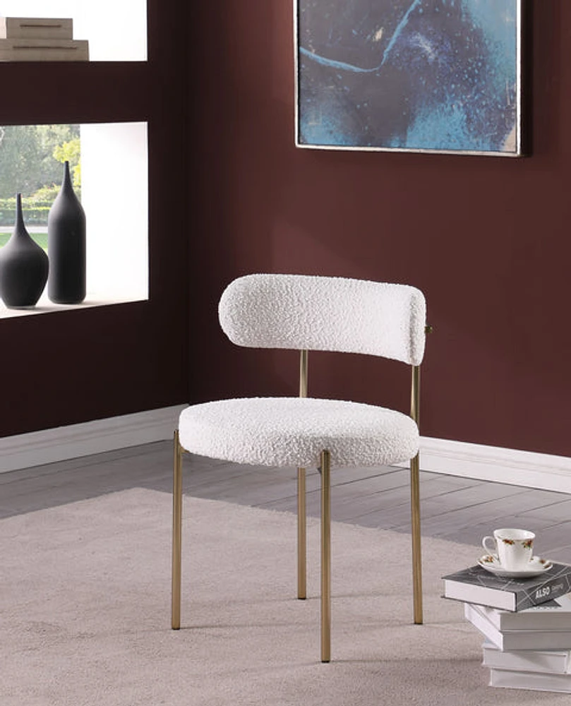 Ronda Boucle Fabric Dining Chair Brushed Brass