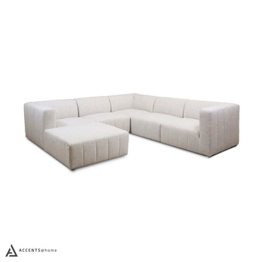 Lauriston Premium Fabric 6 PCs Modular Sectional - Monique Beige